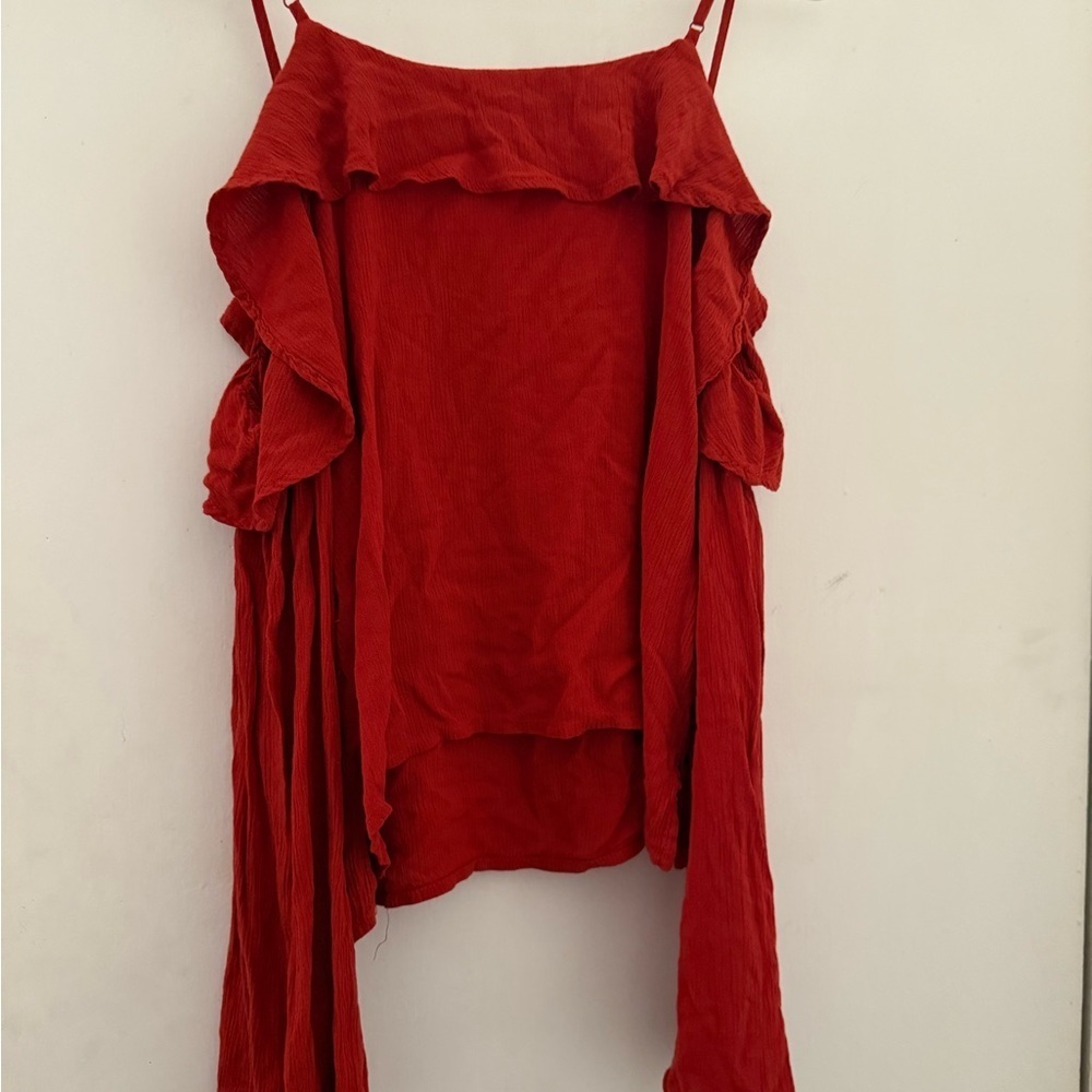 Mossimo Supply Co. Red Camisole with Ruffle Detail - Picture 4 of 6